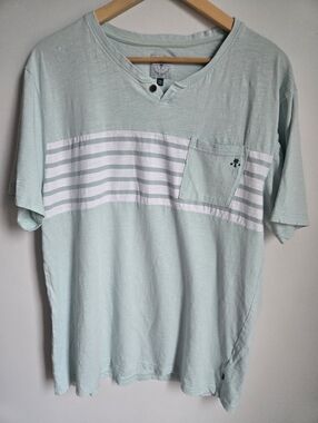 Men's Light Mint Striped Pocket 💯 Cotton T‑Shirt